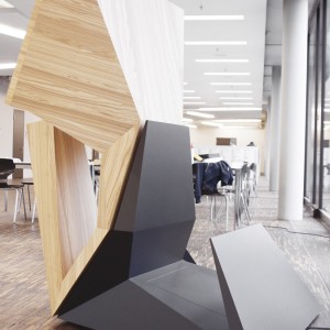 «warp» (sculptural terminal + brochure holder)